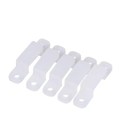 Image de Tnfeeon 100 Pièces Clips de Fixation pour Bande LED en Silicone Supports Bandes Lumineuses Flexibles(12mm)