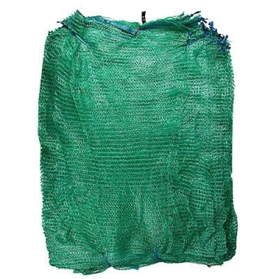 Image de Lot de 50 Sacs en filet vert cm x 80 30 kg avec cordon serrage Raschel maille pour légumes, bûches
