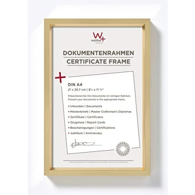 Image de walther design cadre photo doré 21 x 29,7 cm (DIN A4) avec passe partout, en plastique Style acier ES130G