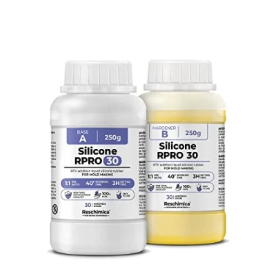 Image de Caoutchouc de silicone liquide 1:1 pour moulage R PRO 30, non toxique, moules durs et compatible avec les résines, la cire, le plâtre d&#039;autres matériaux (500 gr)