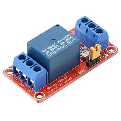 Image de Module de Relais à 1 Canal, Keenso Carte d&#039;Extension Déclencheur Bas Niveau avec Optocoupleur pour Arduino(12V)