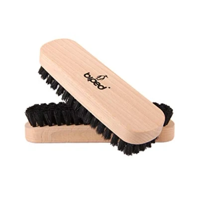 Image de biped Ensemble de 2 pièces Brosse à Chaussures en Bois hêtre avec des soies Naturelles pour Le Nettoyage ou Poli z2345 (2 x Sombre)