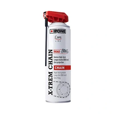 Image de IPONE Graisse de Chaîne pour Moto Route X trem Chain Road Diffuseur Multi positions Tenue longue durée 800 km Pulvérisation précise sans projection Visible à l&#039;application 500 ml