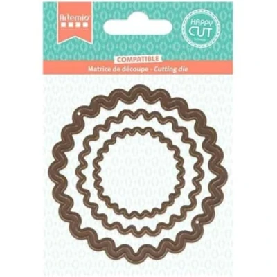Image de Matrices de découpe artemio mini cercles festonnés blanc 7,5 x 7 cm mixte