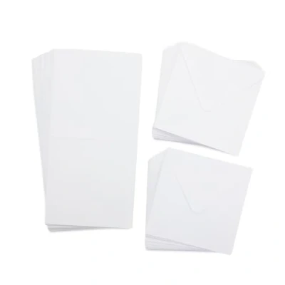 Image de Crafter&#039;s Companion Lot de 100 cartes blanches et enveloppes 15,2 x cm Comprend 50 vierges assorties Idéal pour une variété d&#039;occasions