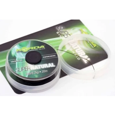 Image de Korda Super Natural Sinking Braid Hooklink (20m) Taille : Weed Vert 25lb 11.3kg