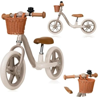 Image de lionelo Alex Plus Draisienne pour Enfants jusqu&#039;à 30 kg, à partir de 3 Ans, Roues en Mousse EVA 30,5 cm, Panier Repose Pieds Siège et Guidon Réglables, Antidérapant, Poids Léger 3,4 kg
