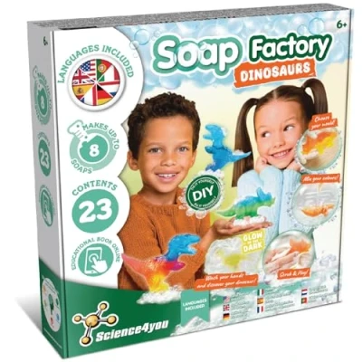 Image de Science4you Lab Kit de Fabrication Enfants Fabriquez Vos Propres Savons avec des Jouets Dinosaures, Dino Phosphorescents pour Les Filles et Garçons 6 7 8 9+