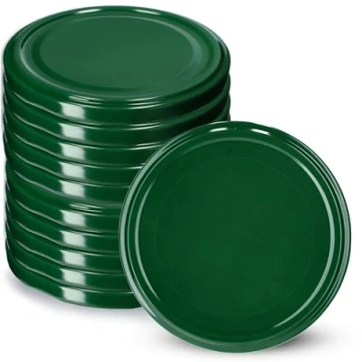 Image de KADAX Lot de 10 couvercles à vis fi89 mm en métal To89 compatibles avec verres 1700 ml, couvercle twist off 6 dents verrouillage, (vert), (K4880)