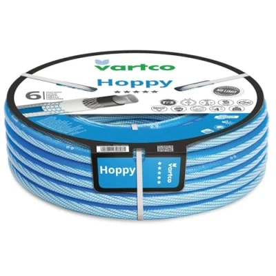 Image de Vartco Hoppy Tuyau d&#039;eau potable 6 couches anti torsion d&#039;arrosage flexible résistant aux UV 36 bar (1/2&quot; 50 m)