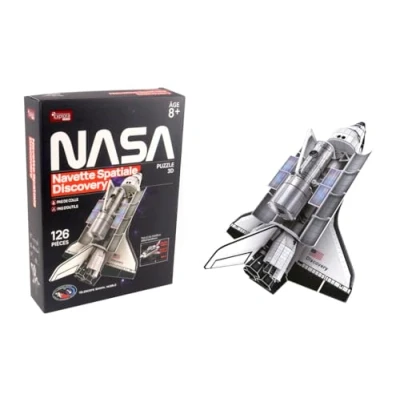 Image de EXPLORA Navette Spatiale Discovery Puzzles 3D 540101 126 Pièces Niveau 5 sans Colle Ni Ciseaux Educatif Jeu de Construction Cadeau Enfant Maquette À Partir 8 Ans