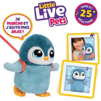 Image de Little Live Pets Mon Petit Pingouin Waddles Jouet interactif Doux à câliner Qui Marche, Danse et Bat des Ailes. Plus de 25 Sons réactions. Piles fournies. À partir 5 Ans.