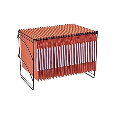 Image de Esselte HomeClass Système de Rangement pour Dossiers Suspendus Latéraux ou Verticaux, Capacité 25 Dossiers, Entraxe 330 mm, Métal Laqué Noir, Livré vide, 99400