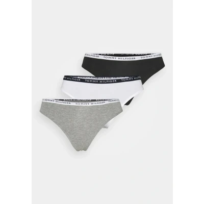 Image de Tommy Hilfiger 3P Slip, Femme, Taille: Large, Medium grey htr/white/black