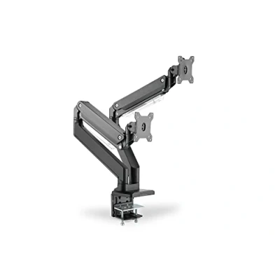 Image de DIGITUS Support d&#039;écran Pince et vérin à gaz 2 écrans Jusqu&#039;à 35 pouces 2x 15 kg VESA 75 &amp; 100 Noir