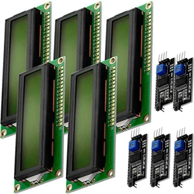 Image de AZDelivery 5 x Display Module Vert LCD HD44780 16x2 avec Interface I2C 2x16 Caractères de Couleur Noire Compatible Arduino et Raspberry Pi incluant Un E Book!