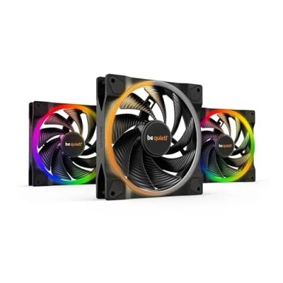 Image de be quiet! Light Wings 140mm PWM high speed Triple Pack, contient 3 ventilateurs, éclairage ARGB, nombreuses couleurs et effets, 20 LED 9 pales de ventilateur optimisées, pression d&#039;air élevée