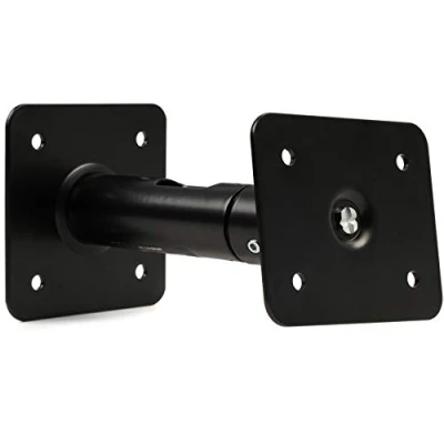 Image de K&amp;M 24185 Support mural/plafond pour enceintes en acier noir pivotant sur 360 inclinaison jusqu&#039;à 90 degrés charge 10 kg