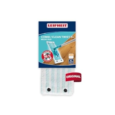 Image de Leifheit housse Clean Twist/Combi XL micro duo, de rechange en microfibres pour balai à plat Combi, nettoyante et absorbante