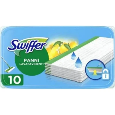 Image de Swiffer Lingettes Humides Pour Sol, 10 Nettoyantes, Attrape Poussière, Nettoie En Profondeur Et Retient La Saleté, Élimine Jusqu&#039;a 99.9% Des Bactéries
