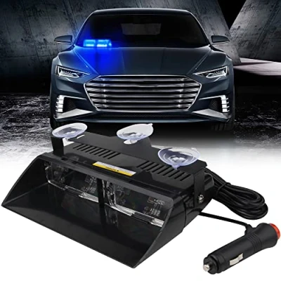 Image de yifengshun bleu LED application de la loi d&#039;urgence balise danger stroboscopique lumières haute luminosité 16 12 V voyant d&#039;avertissement pour camion remorque Interio