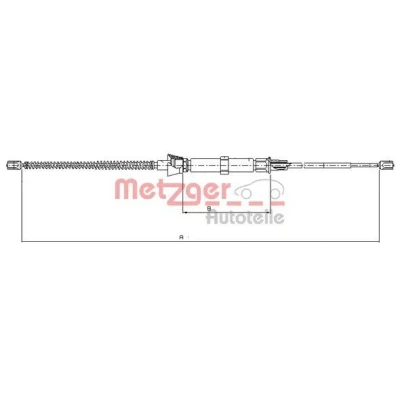 Image de METZGER 10.9034 Câble De Frein arrière gauche, droite, gauche 1620/944 à tambour COFLE SKODA: Octavia I 5 portes, 1 Combi