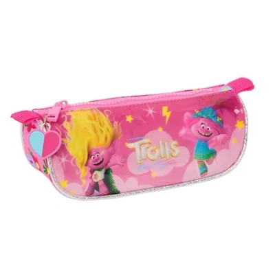 Image de Safta Trolls 3 Trousse Triangulaire pour Enfants d&#039;âge Scolaire, Confortable et Polyvalente, qualité résistance, 20 x 8 8,5 cm, Rose, Estándar, Décontracté