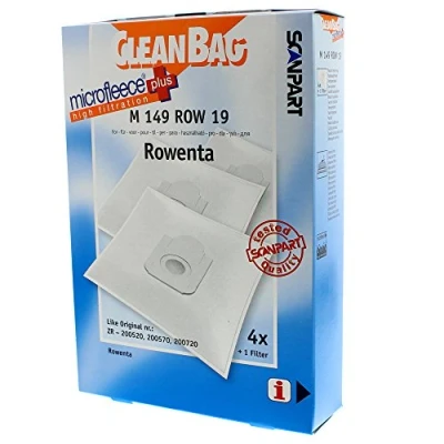 Image de CleanBag M 149 ROW 19 sacs à poussière comme l&#039;original ZR 200520, 200570, 200720 Contenu : 4 d&#039;aspirateur + 1 filtre universel