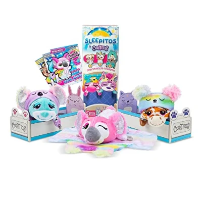Image de Basic Fun Cutetitos Sleepitos Jouet en Peluche à câliner pour Le Coucher, Chaque Sleepito est fourni avec Un lit et Pyjama Douillet, Peluches garçons Filles, Jouets Doux partir de 3 Ans