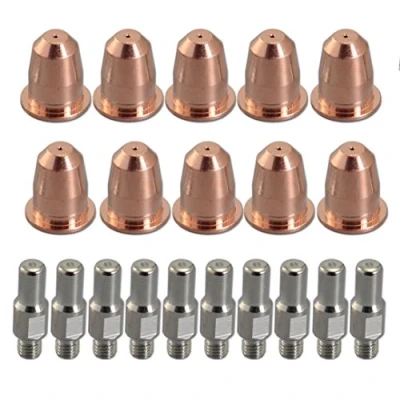 Image de RIVERWELD PR0110 Électrode plasma PD0116 08 Buse à pointe 0,8 et PC0116 pour torche de découpe S45 20 pièces