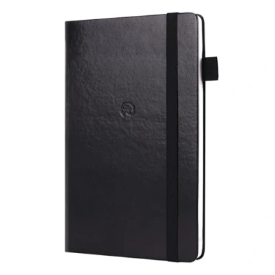 Image de Yuan Smart Notebook, Carnet de notes intelligent avec couverture rigide, Système d&#039;écriture intelligent, pages lignées et fermeture élastique, 13 x 21cm, Noir