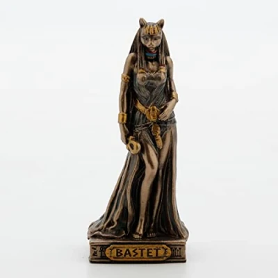 Image de Veronese Design Bastet Déesse de la Protection en Résine Miniature Finition Bronze 9,5 cm