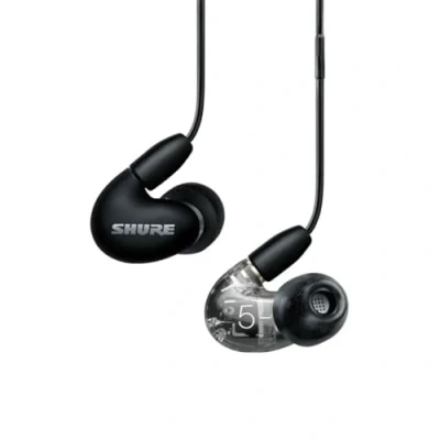 Image de Écouteurs Filaires Sound Isolating Shure Aonic 5, sonHaute Résolution, Basses Naturelles, Trois Transducteurs, Intra Auriculaire, Robustes, Compatibles avec les Appareils Apple et Android Noir