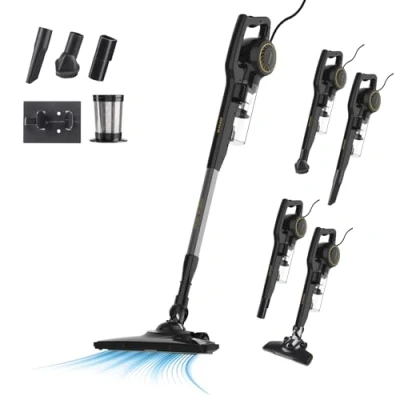 Image de Taurus Homeland Endless aspirateur balai 3 en 1 600W, à main et lance, câble de 6m, cyclone, adapté toutes les surfaces, noir