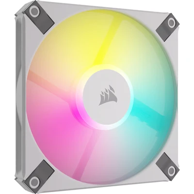 Image de Corsair AF120 RGB Slim, 120mm PWM Fluid Dynamic Bearing Fan Profil Fin pour Les Boîtiers de Petite Taille Faible Bruit Jusqu&#039;à 2000 RPM 8 LEDs Adressables Single Pack Blanc