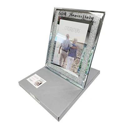 Image de Widdop Bingham Cadre photo pour 60e anniversaire de mariage avec miroir en verre et strass