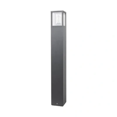 Image de Lucande luminaire extérieur Klemens (Moderne) en Noir Aluminium (1 lampe,à E27), borne lumineuse, pour socle
