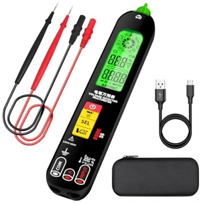 Image de BSIDE S6 Testeur de Tension Rechargeable Détecteur Courant Électrique avec Triple Affichage VFD Ampèremètre Capacimètre Stylo Multimètre Automatique pour Courant/Tension AC DC Ohm Hz Continuité