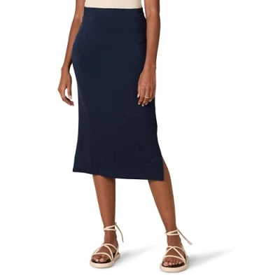 Image de Amazon Essentials Jupe midi en Tricot à Enfiler (Disponible Grande Taille) Femme, Bleu Marine, 5XL taille