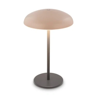 Image de BRILONER lampe de table sans fil LED IP44 avec bord lumineux, variateur tactile, batterie interchangeable, chevet fil, salon à poser, 19,5x30,5 cm, beige, anthracite