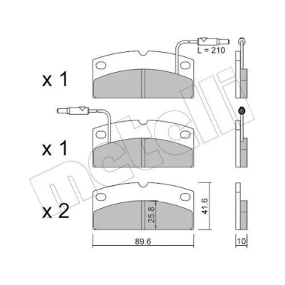 Image de METELLI 22 1231 0 Jeu de plaquettes frein contact signal d&#039;usure inclus AIXAM: Crossline 3/5 portes, A.751 A.721 portes