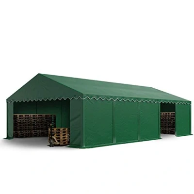 Image de TOOLPORT Tente de Stockage 5x10 m abri bâche PVC 700 N imperméable Vert foncé