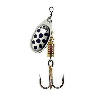 Image de cuiller mepps aglia argent points noirs par 2 nº2
