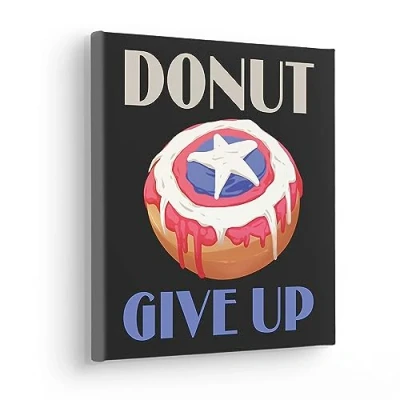 Image de Komar Tableau sur châssis Donut give up Dimensions : 30 x cm Image murale pour chambre d&#039;enfant