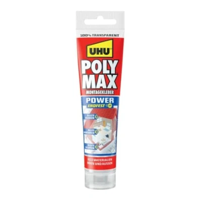 Image de UHU Colle de montage Poly Max Transparent Express, 115 g en tube 47845