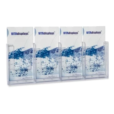 Image de Taymar DL Porte brochures Orientation Portrait Transparent avec 4 compartiments