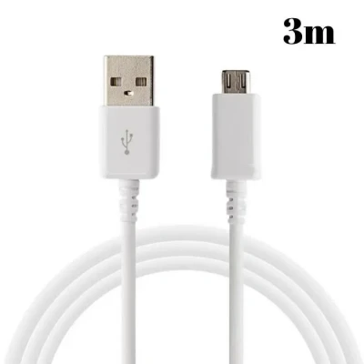 Image de Cable pour Huawei Y7P Y6P Y5P P40 Lite E P Smart 2020 2019 chargeur micro usb Blanc 3 Mètres Phonillico®