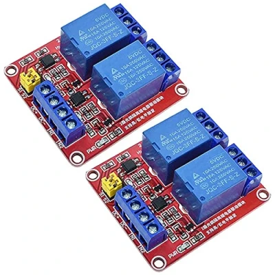 Image de PENGLIN Module avec optocoupleur, haut ou bas niveau gâchette carte d’extension pour raspberry pi Arduino (2PCS 5V Relais 2 canaux)