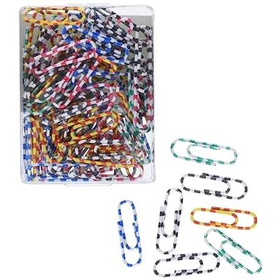 Image de TSI 48019 Lot de 100 trombones à rayures colorées 28 mm