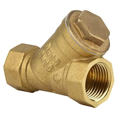 Image de Filtre a Tamis en Laiton,Akozon 1/2&quot; BSPP Forme de Y Crépine Laiton Connecteur Femelle pour la Séparation l&#039;huile
